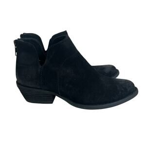 Born Black Distressed Leather Ankles Booties Size 6M